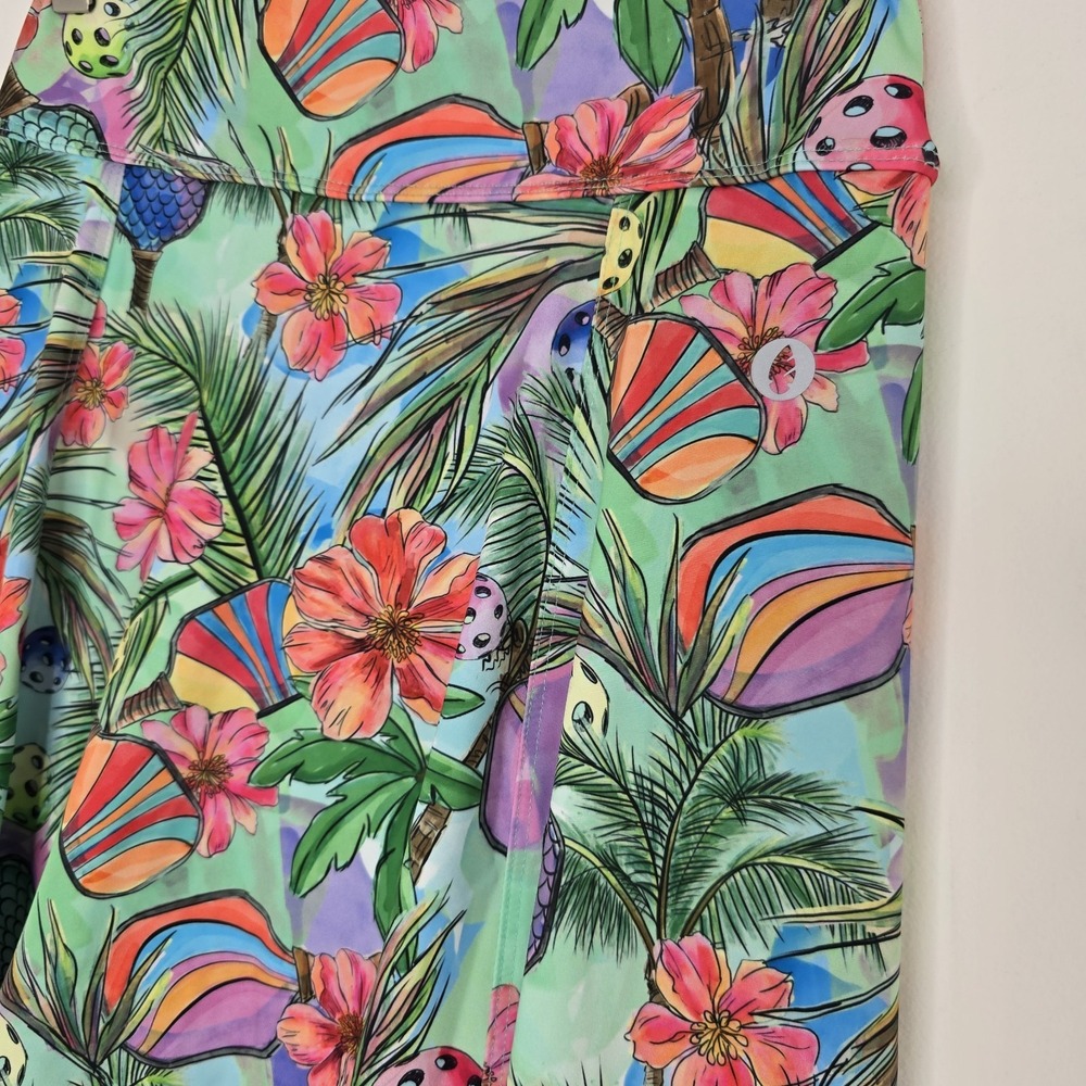 Dona Jo Skort Tennis Pickleball Size 1 Small Multi Color Tropical Floral Stretch - Picture 2 of 8